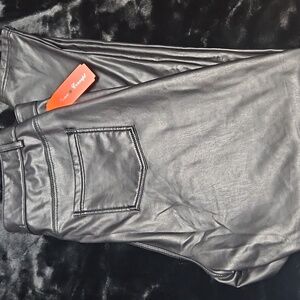 Roma Black Faux Leather Leggings